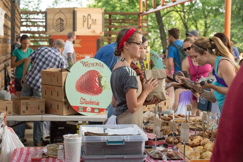 Danielle Morrison is working The Little Tart booth at The Ponce City Farmers Market.  (Jenni Girtman / Atlanta Event Photography)