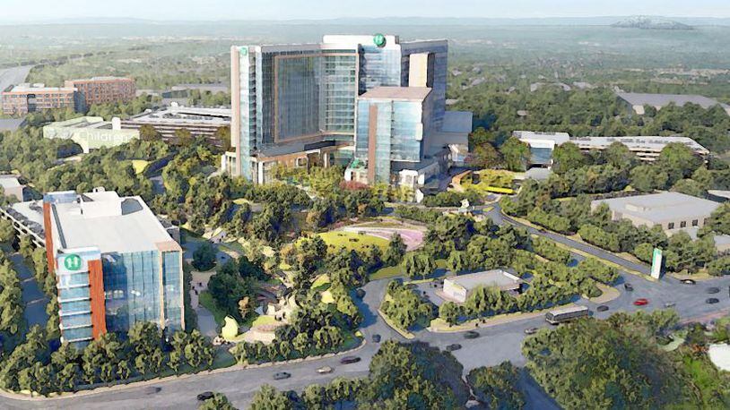 A rendering of the proposed North Druid Hills campus of Children's Healthcare of Atlanta, which is intended to replace its Egleston location.