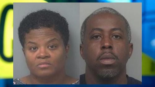 Tia Young and Harvey Timothy Lee were arrested overnight in connection with the Nov. 17 death of 43-year-old George Young, according to Gwinnett jail records. (Credit: Gwinnett County Sheriff's Office)