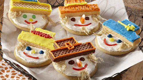 Scarecrow Cookies are a fun dessert to make with the kids. Contributed by McCormick
