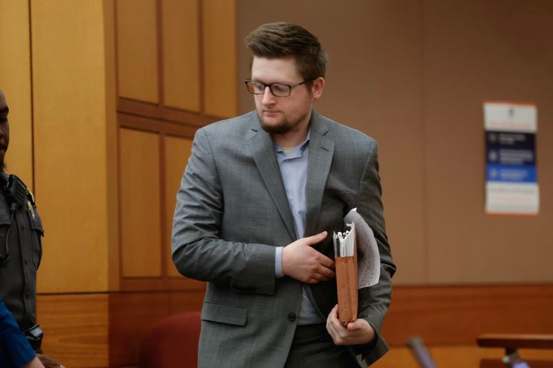 Robert Aaron Long, who faces the death penalty in the 2021 spa shooting rampage that left eight people dead, appears in court  on Monday, May 8, 2023. Long has already pleaded guilty to the Cherokee County shootings and is currently serving a life sentence. (Natrice Miller/ natrice.miller@ajc.com)