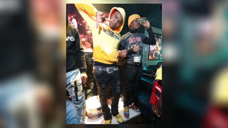 Rodrick Bolton (right) with his friend Laderrick "Huncho" Jackson, who was shot and killed outside an Atlanta hookah lounge.