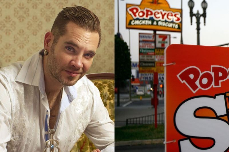  Bo Bice was offended by the way he was treated by black Popeye's employees at Hartsfield Jackson International Airport. CREDIT: left (Twitter image), right Getty Images