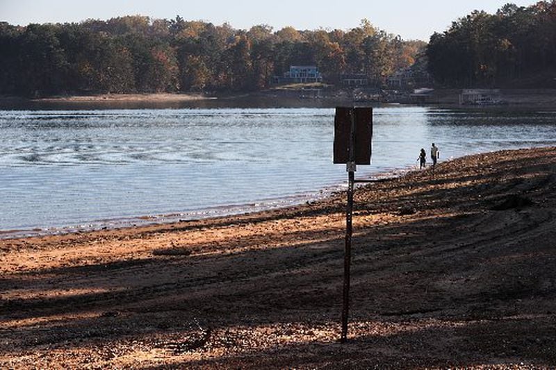 Dry conditions from the drought were obvious Thursday near the boat ramp at Mary Alice Park at Lake Lanier. CURTIS COMPTON / CCOMPTON@AJC.COM