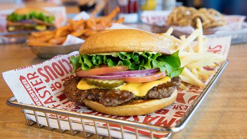 Stop in Smashburger in Locust Grove today to receive a free burger and more. Photo credit: Smashburger.