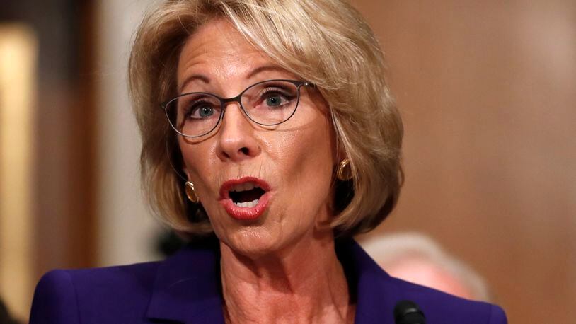 Education Secretary nominee Betsy DeVos testifies on Capitol Hill in Washington at her confirmation hearing before the Senate Health, Education, Labor and Pensions Committee. (AP Photo/Carolyn Kaster, File)