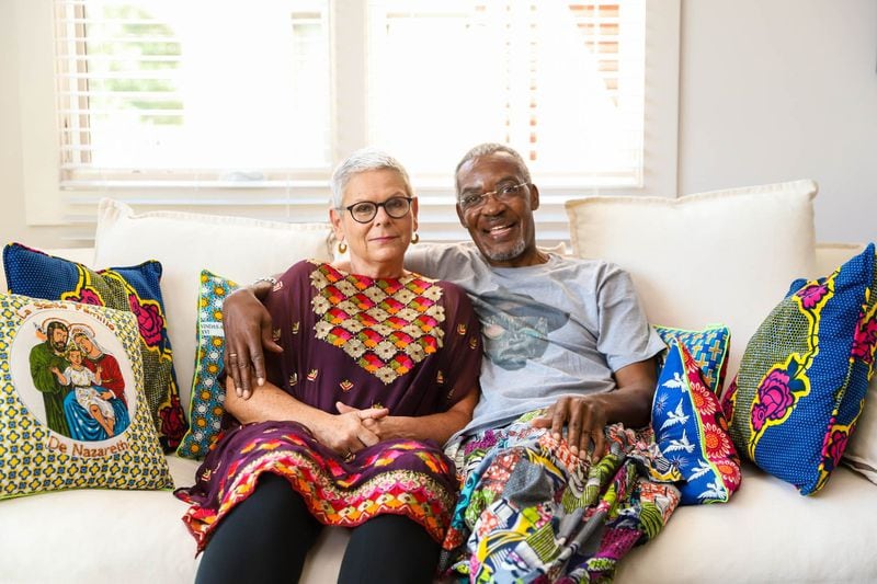 Anja and Jumbe Sebunya bought their Old Fourth Ward duplex in 2018. The couple moved to the area from Decatur after realizing that most of what they did for fun involved traveling into Atlanta. They filled their home with art collected during the 25 years that they spent living in different parts of Africa. Anja works at the Atlanta International School, and Jumbe is a retired international humanitarian assistance executive with Care. He is also the owner of a startup specializing in African contemporary art and design called aKAZ!ATL. Text by Shannon Dominy. Photo by Reynolds Rogers.