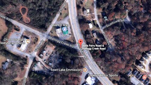 Cherokee County has hired Southeastern Engineering Inc. to redesign the intersection of Bells Ferry Road, Kellogg Creek Road and Victory Drive near Woodstock. GOOGLE MAPS