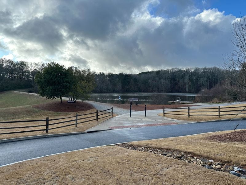 Lake Herrick in Athens at the University of Georgia on Friday, Feb. 23, 2024. A female nursing student was found dead nearby on Thursday.