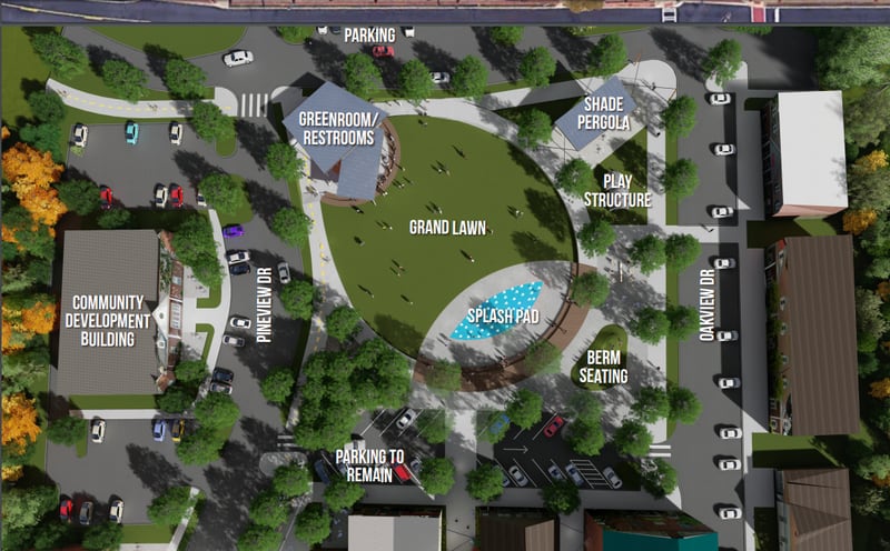 This is a map of what the $4.2 million park in downtown Powder Springs would look like when completed. (City of Powder Springs)