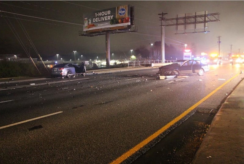 The crash, just west of East Park Place Boulevard, shut down Stone Mountain Highway for about three hours. (Photo: Gwinnett County Police Department)