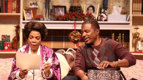 The True Colors Theatre comedy-drama “Dot” features Denise Burse as a mother with early-onset Alzheimer’s and Gilbert Glenn Brown as her son. CONTRIBUTED BY BRENDA NICOLE PHOTOGRAPHY