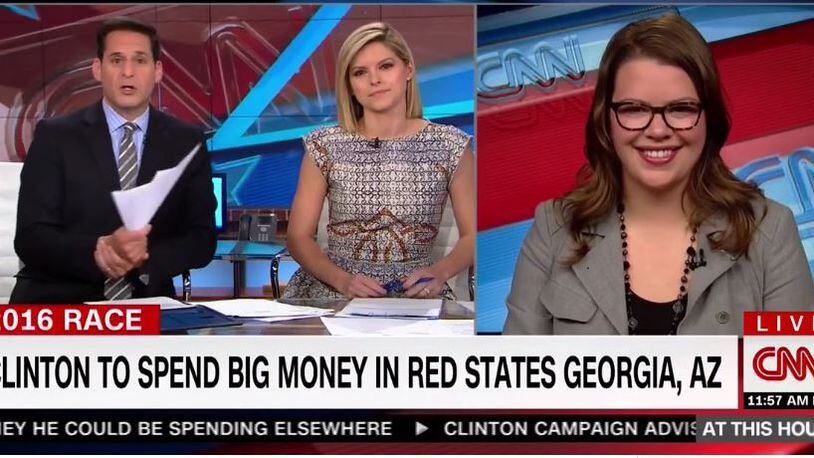 In this screen grab, Democratic Party of Georgia Executive Director Rebecca DeHart appeared on CNN on Wednesday, Aug. 10.