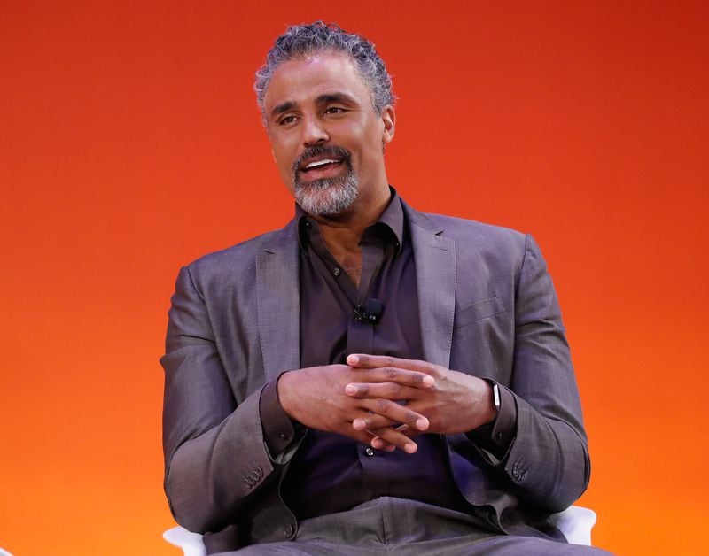  NEW YORK, NY - SEPTEMBER 26: Rick Fox speaks onstage during the Go Live: The Shift to Live Video panel in Times Center Stage at 2016 Advertising Week New York on September 26, 2016 in New York City. (Photo by John Lamparski/Getty Images for Advertising Week New York)