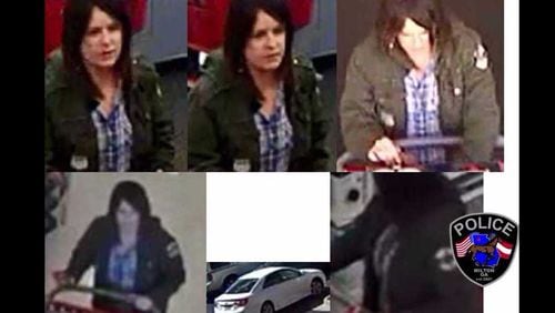 Police in Milton are searching for this woman for a suspected theft.