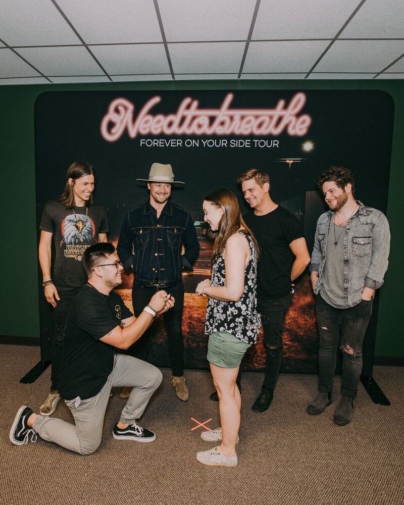 NeedToBreathe helped a couple with a surprise wedding proposal.