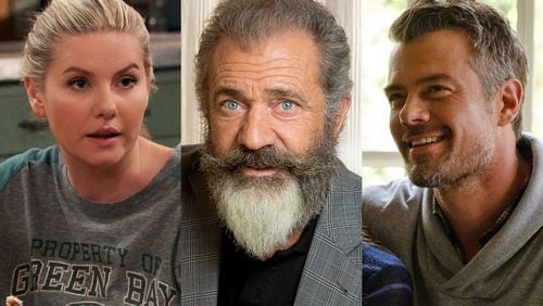 Elisha Cuthbert, Mel Gibson and Josh Duhamel star in a new heist movie shooting in Georgia called "Bandit." CR: Netflix, AP, Fox 2000