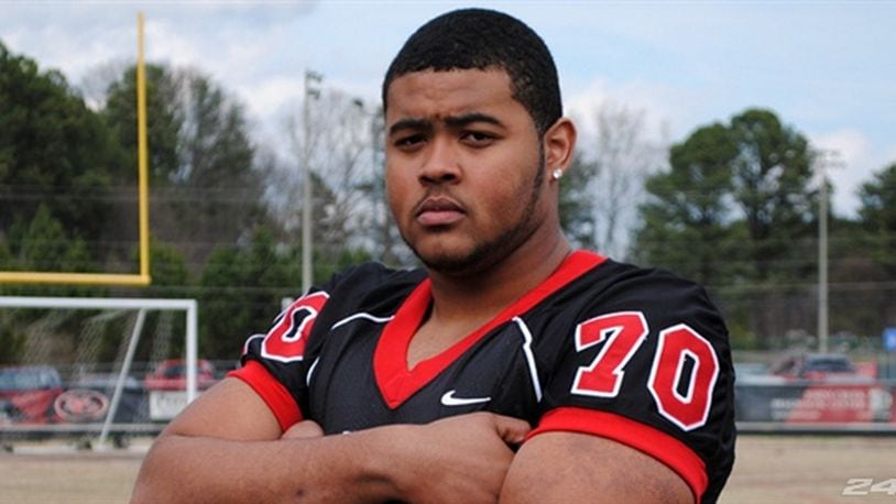 DeVondre Seymour is a graduate of North Gwinnett High School who recently transferred to Georgia from Hinds Community College in Mississippi. The 6-foot-6, 310-pound offensive lineman decided to give up football on Thursday. (Photo from 247Sports.com)