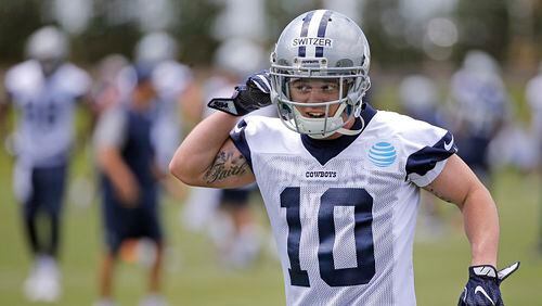 Dallas Cowboys rookie wide receiver Ryan Switzer (10) during Cowboys rookie minicamp practice at the Star in Frisco on Saturday, May 13, 2017. (Louis DeLuca/Dallas Morning News/TNS)
