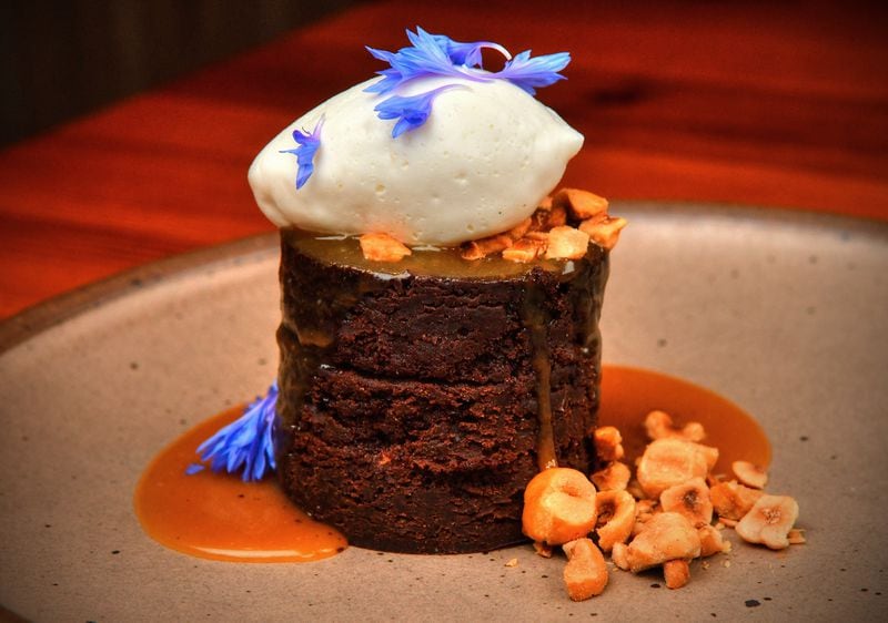 Miller Union pastry chef Claudia Martinez knows some people prefer chocolate desserts to fruit ones, so here's her Gluten-Free Chocolate Cake With Salted Caramel and Candied Hazelnuts. Styling by Claudia Martinez / Chris Hunt for the AJC