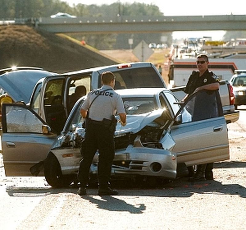 Molly Welch’s mangled car is shown at the crash that nearly destroyed her life. CONTRIBUTED
