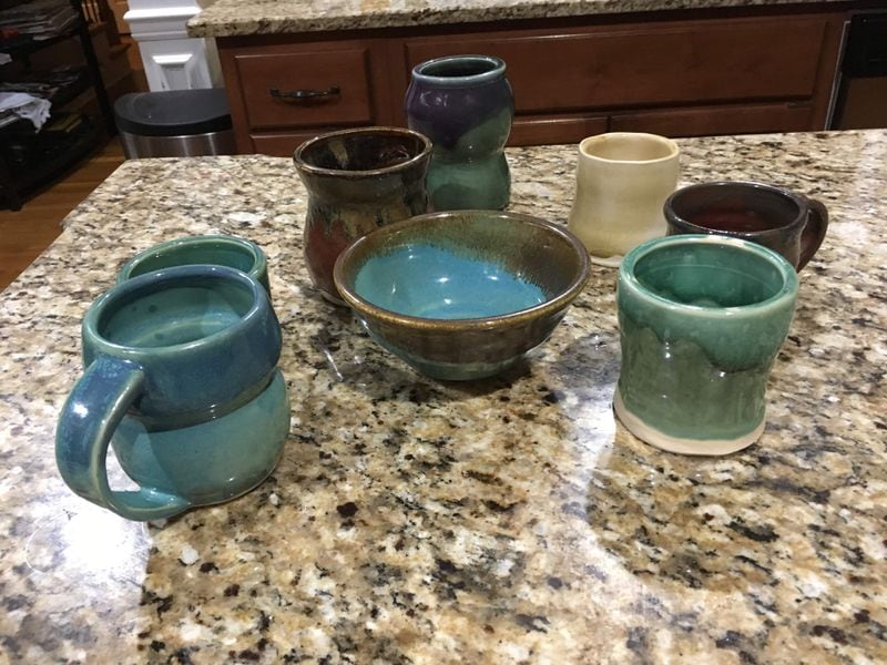 Ceramic ware that Georgia Tech freshman Jaylon King made in an arts class at his high school.
