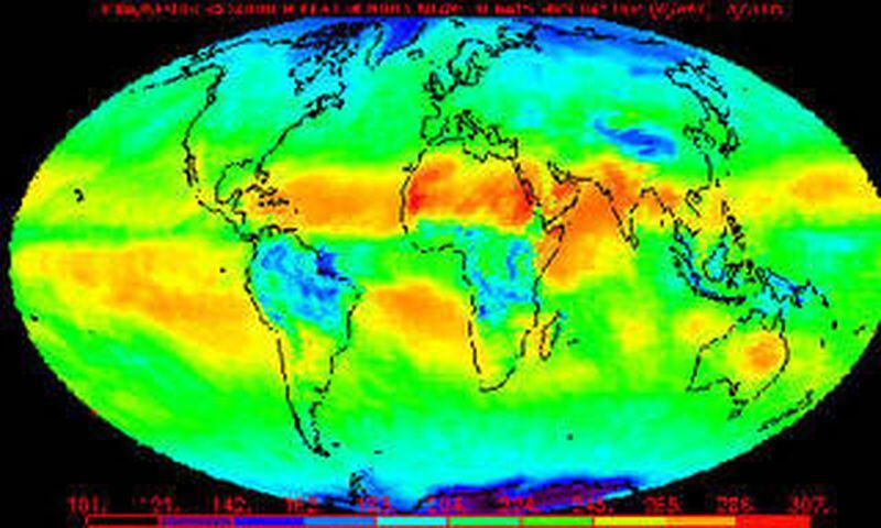 An example of a Monthly Mean Outgoing Longwave Radiation (OLR) product produced from NOAA polar-orbiter satellite data, which is frequently used to study global climate change.