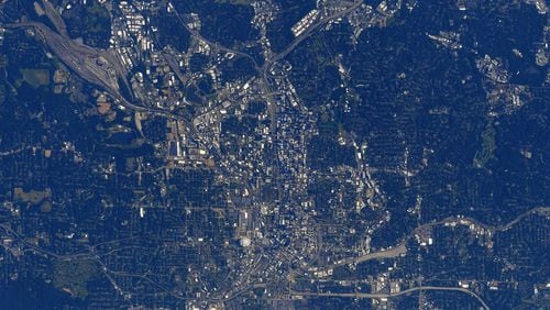 A view of Atlanta from the International Space Station, taken by astronaut Shane Kimbrough.