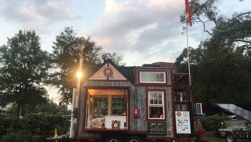 John and Fin Kernohan use their second tiny home -- a 148 square foot tiny house, known as the “Tiny Firehouse -- Station No. 9 -- to travel the US.