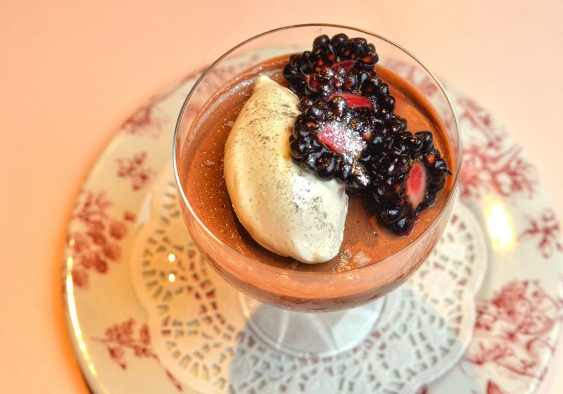 Before January’s diets begin, enjoy the end of 2019 with Dark Chocolate Champagne Pot de Crème with Vanilla Chantilly and Macerated Blackberries. STYLING BY JEB ALDRICH / CONTRIBUTED BY CHRIS HUNT PHOTOGRAPHY