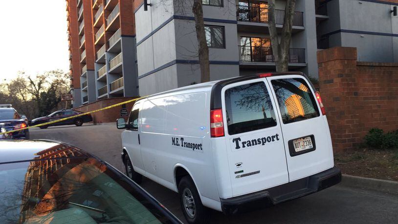 Atlanta police were investigating Saturday an apparent fatal fall at the 2460 Peachtree Apartments. (Credit: Channel 2 Action News)