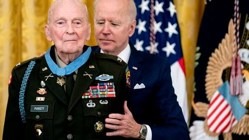 Ralph Puckett Jr., a retired U.S. Army colonel from Columbus who received the Medal of Honor for his heroic actions during the Korean War, died Monday. He was 97. (Stefani Reynolds/The New York Times)