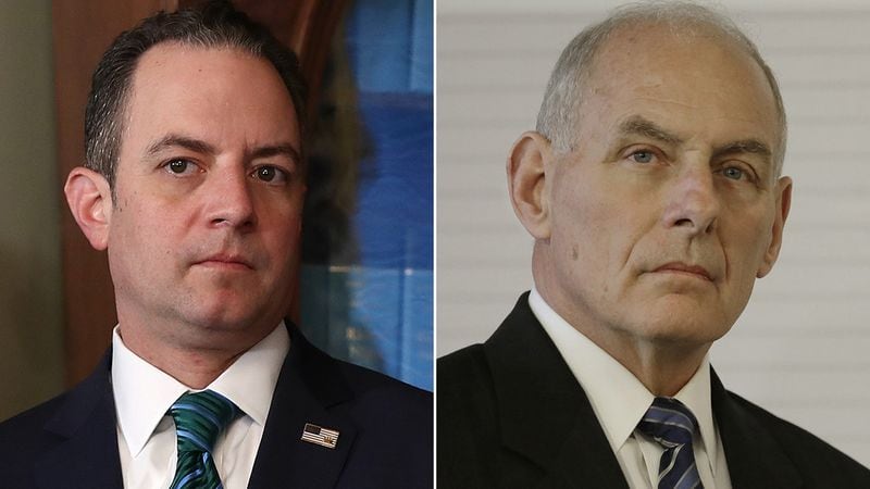 [Left] Reince Priebus (Photo by Win McNamee/Getty Images) | [Right] John Kelly (Photo by Miguel Tovar/LatinContent/Getty Images)