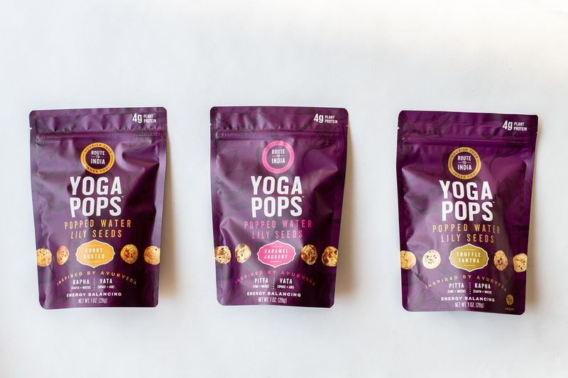 Yoga Pops come in three varieties: Curry Dusted, Truffle Tantra and Caramel Jaggery. CONTRIBUTED BY ROUTE TO INDIA