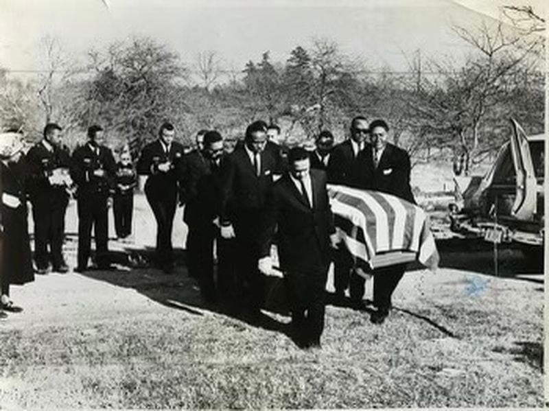 Atlanta police Officer Claude Mundy's funeral in 1961. Mundy was Atlanta's first Black officer killed in the line of duty.