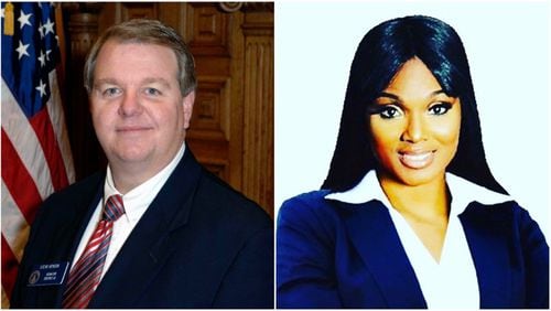 Democrat Sabrina McKenzie is suing for a new election after her narrow loss in the May primary to state Senate Minority Leader Steve Henson. Courtesy photos.