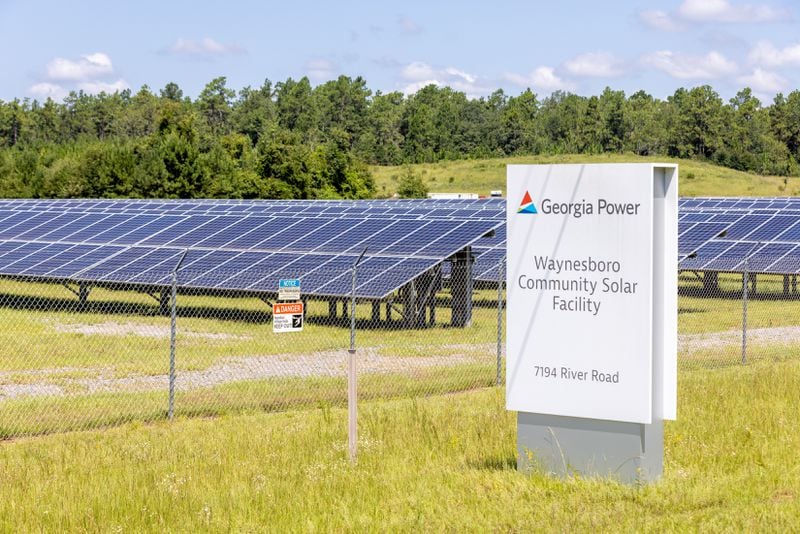 The Waynesboro Community Solar Facility in Burke County is seen on Monday, July 31, 2023. (Arvin Temkar / arvin.temkar@ajc.com)