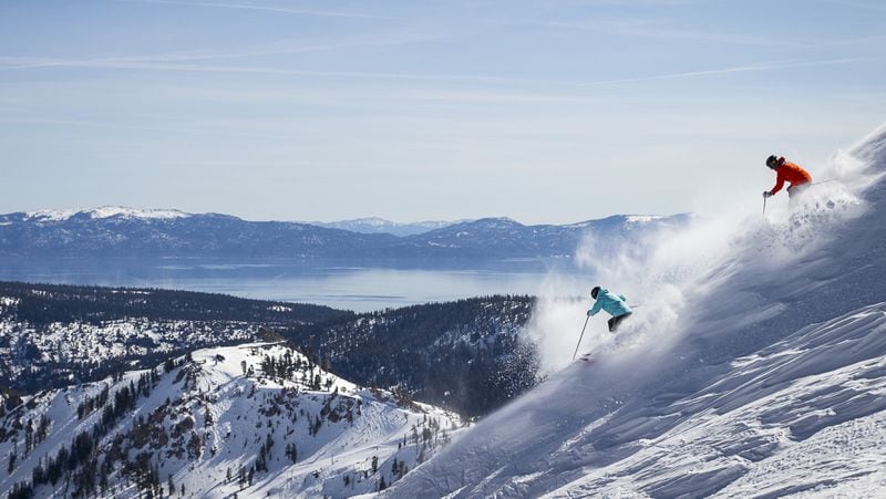 Squaw Valley offers big lake views and options to explore long groomed runs, open bowls, classic mogul lines, and the cliffs of the Palisades.  (Photo: Squaw Valley Alpine Meadows)