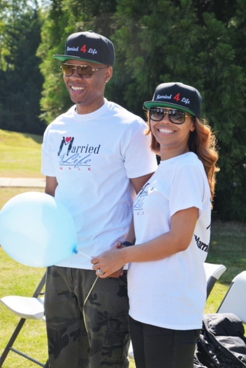 New Edition’s Ronnie DeVoe (left), with his wife Shamari DeVoe of the R&B group Blaque, co-hosts of the Married 4 Life Walk. The mission of the event is to reinforce the principle of “Walking in Unity” among married couples. CONTRIBUTED