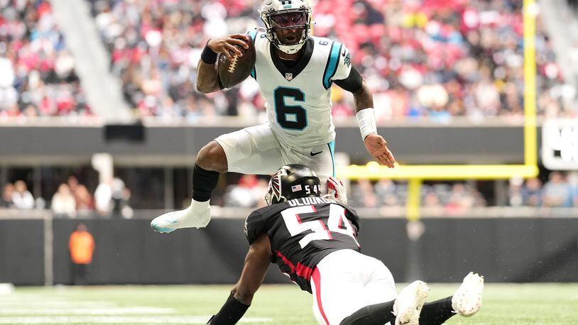 Panthers quarterback P.J. Walker will lead Carolina against the Falcons on Sunday at Mercedes-Benz Stadium. (Mark Brown/TNS)
