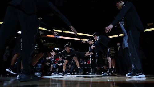 John Collins of the Wake Forest Demon Deacons is introduced against the Virginia Tech Hokies during the second round of the ACC Basketball Tournament at the Barclays Center on March 8, 2017 in New York City. (Photo by Al Bello/Getty Images)