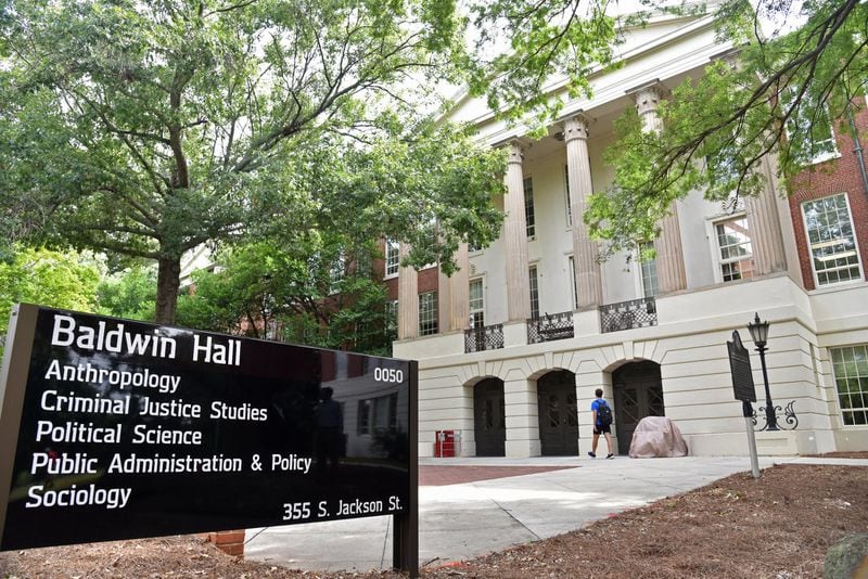 Baldwin Hall, built in 1938, is named for UGA’s founder, Abraham Baldwin, who wrote the school’s charter in 1785. Two years later, Baldwin served as a delegate from Georgia to the Constitutional Convention in Philadelphia that created the U.S. Constitution. HYOSUB SHIN / HSHIN@AJC.COM