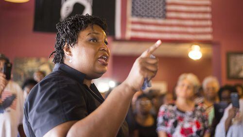 Stacey Abrams, the Democratic candidate in Georgia’s race for governor, faced criticism for not voting on a bill targeting sex trafficking during her time as state House minority leader. Abrams’ camp said the candidate didn’t like the bill’s sentencing limits, but a Republican lawmaker said she “lacked the guts to vote no” on the 2017 legislation. (ALYSSA POINTER/ALYSSA.POINTER@AJC.COM)