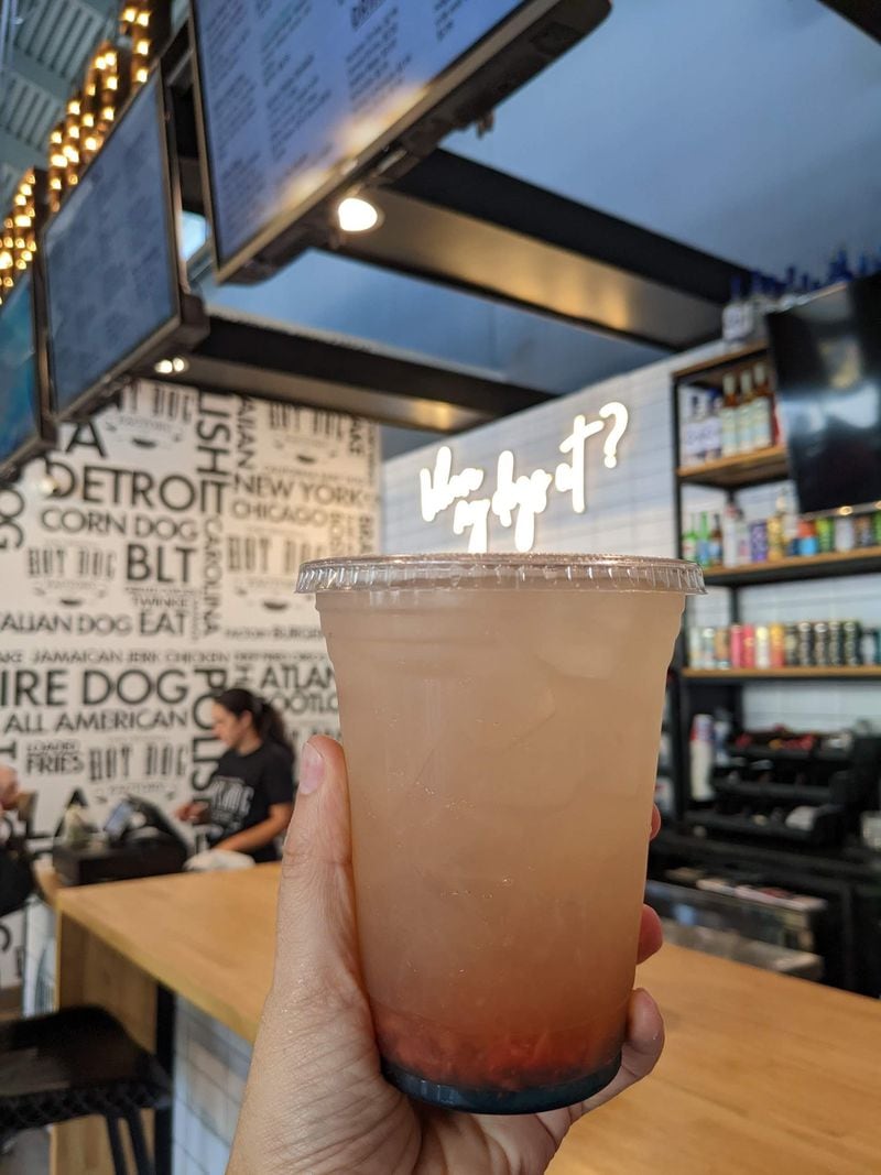 Lemonade is the base of the tangy Mystery Drink at the Original Hot Dog Factory location at Halcyon. Courtesy of Paula Pontes 