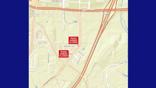 The northbound lane of Northwinds Parkway in Alpharetta will be closed starting Tuesday morning, Sept. 18, to repair underground utility damage. CITY OF ALPHARETTA