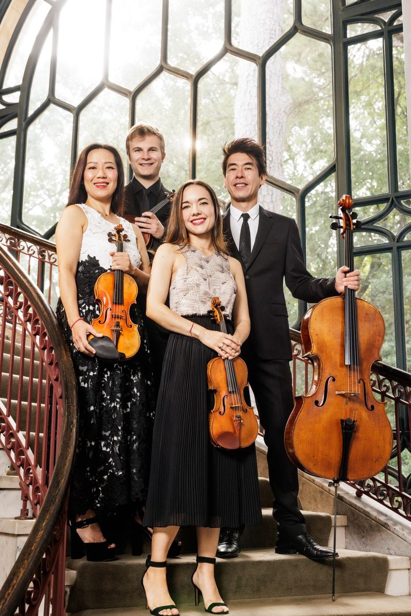The new Vega Quartet -- Jessica Shuang Wu (clockwise from left), Joseph Skerik, Guang Wang and Emily Daggatt Smith -- performs at the First Presbyterian Church of Atlanta and St. Luke's Episcopal Church. (Photo by Fernando Decillis)