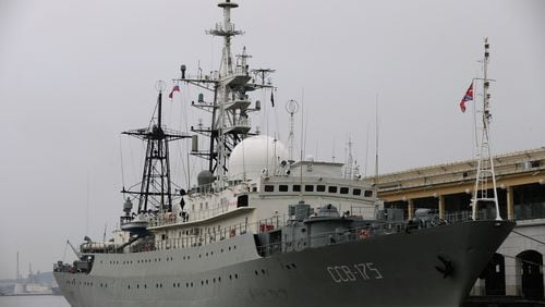 The Viktor Leonov CCB-175, a Russian Navy intelligence warship, has been sailing off the East Coast.
