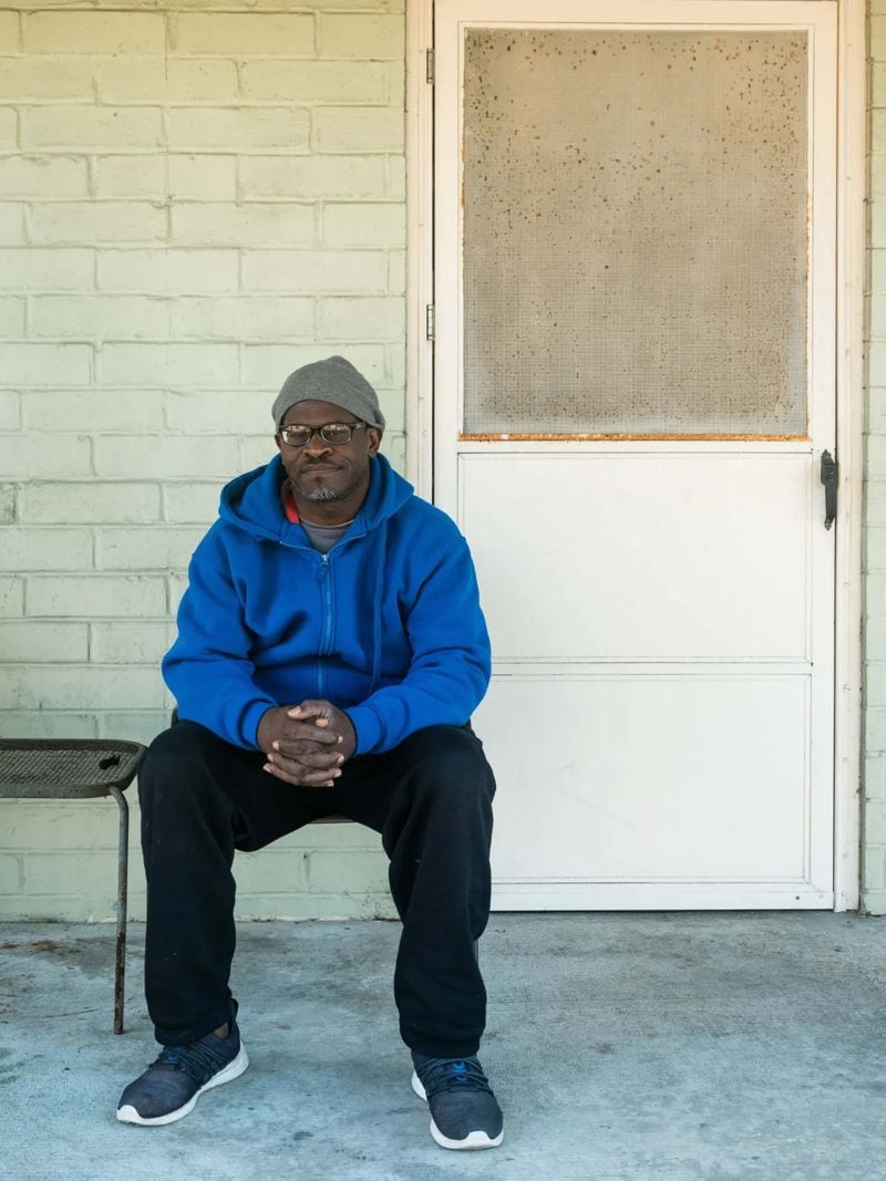 Cedrick Muse sits outside of his uncle’s home, Jan. 4, 2024, in Brunswick, GA. Muse has been selected as one of the first residents of Hand in Hand. (Photo Courtesy of Justin Taylor/The Current GA)