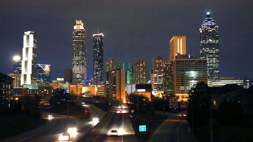 The Atlanta skyline shown from the Jackson Street bridge Thursday night, January 29, 2015. JASON GETZ / AJC FILE PHOTO