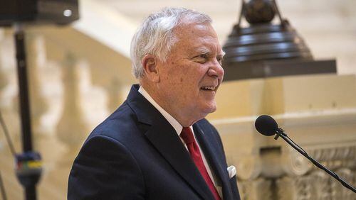 Gov. Nathan Deal speaks earlier this month during an event at the State Capitol. (ALYSSA POINTER/ALYSSA.POINTER@AJC.COM)